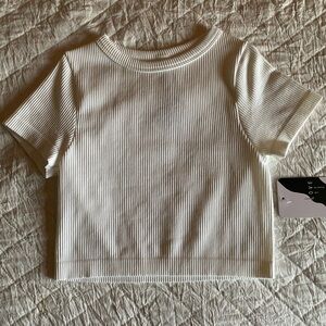 Women’s ribbed white crop top